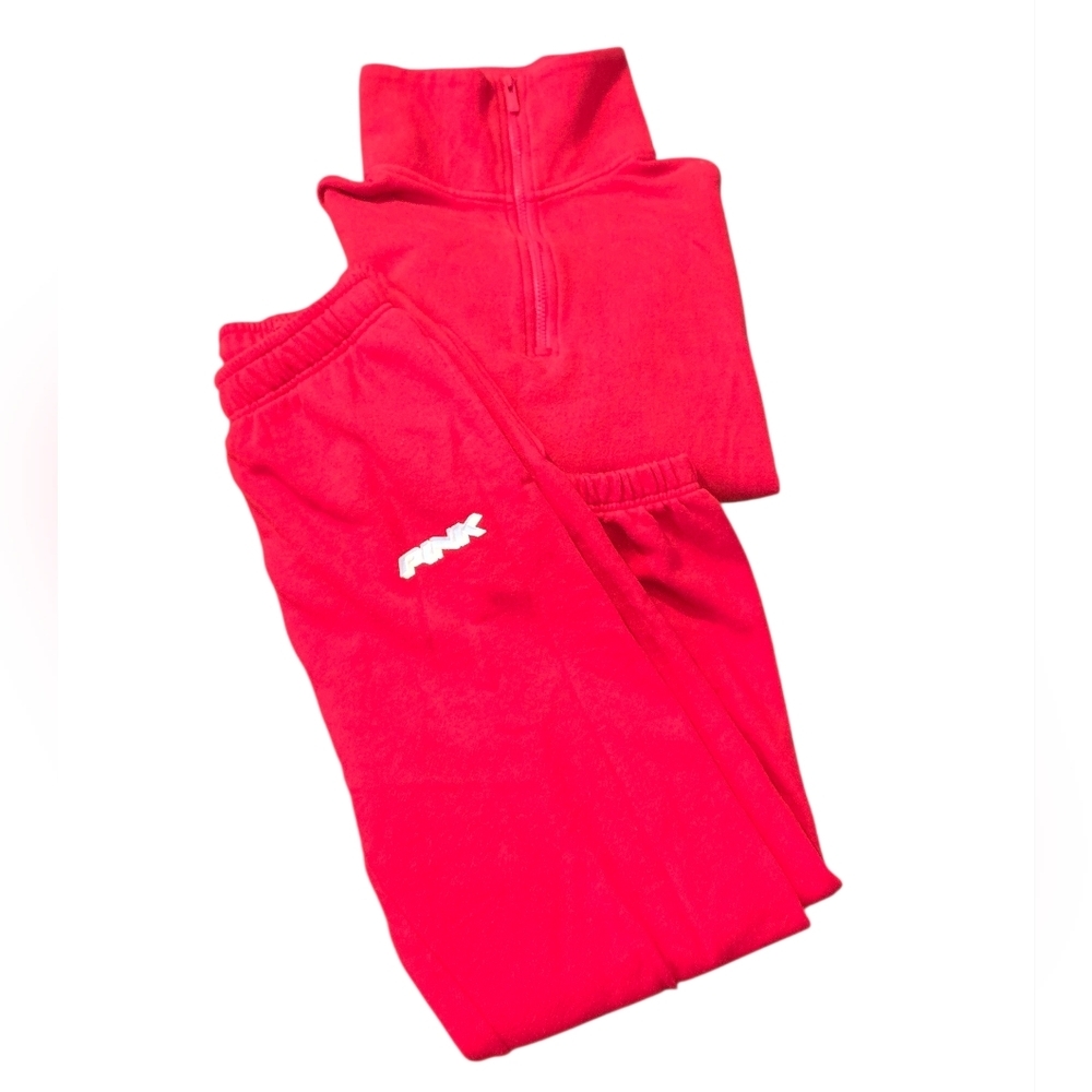 PINK Victoria's Secret Red 2 Piece Set. Top Size S Joggers Size XS
